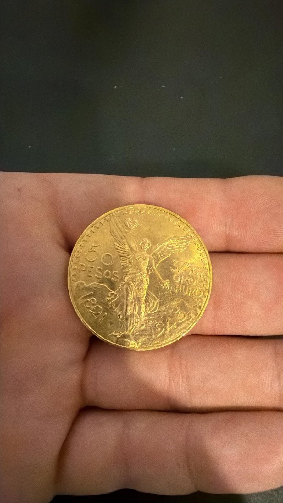 pièce d’or 50 Pesos Mexique “Centenario”, millésime 1945, Enlèvement, Or, Or