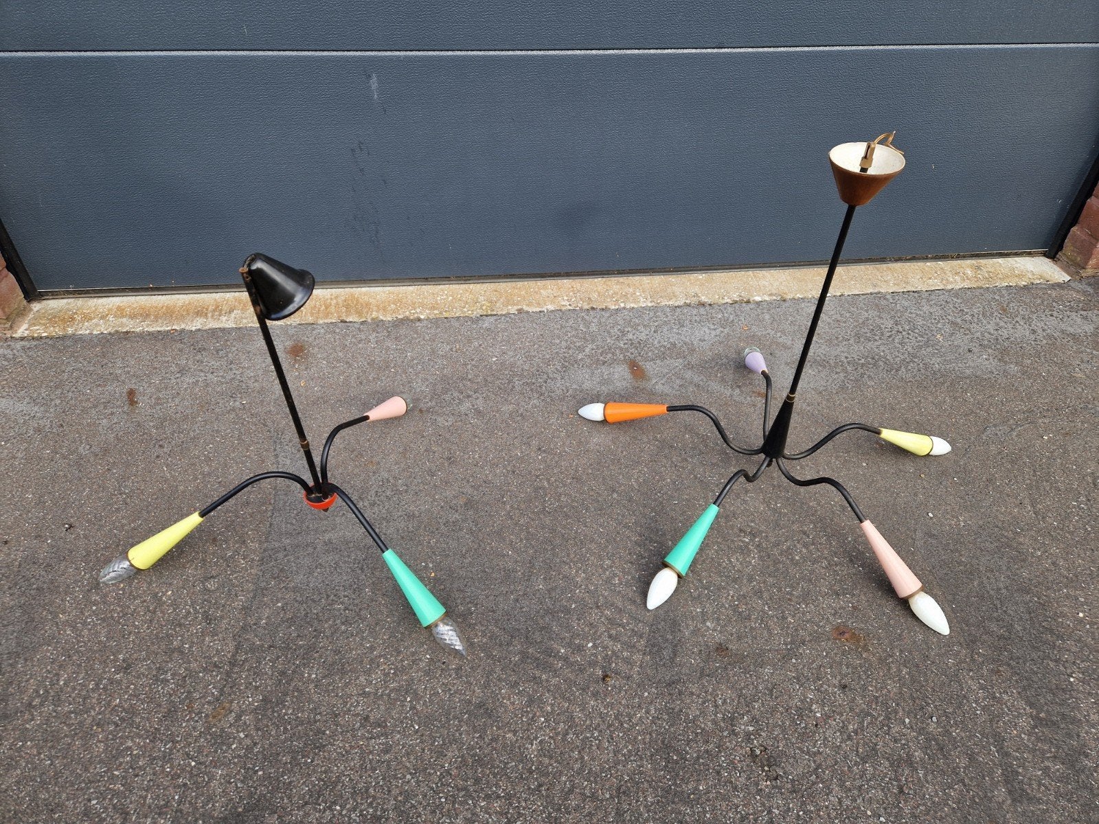 vintage Mid-Century Modern "Spider" hanglampen (set van 2), Ophalen