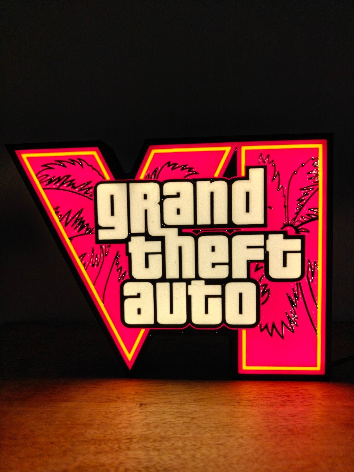 ledlamp GTA VI, Panneau de texte, Enlèvement ou Envoi, Neuf, Imprimé en 3D