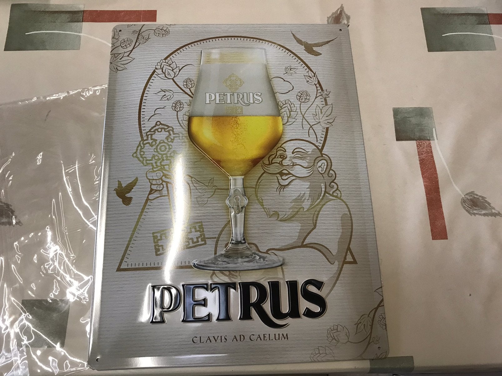 Petrus bier reclamebord metaal, Ophalen of Verzenden, Zo goed als nieuw, Reclamebord