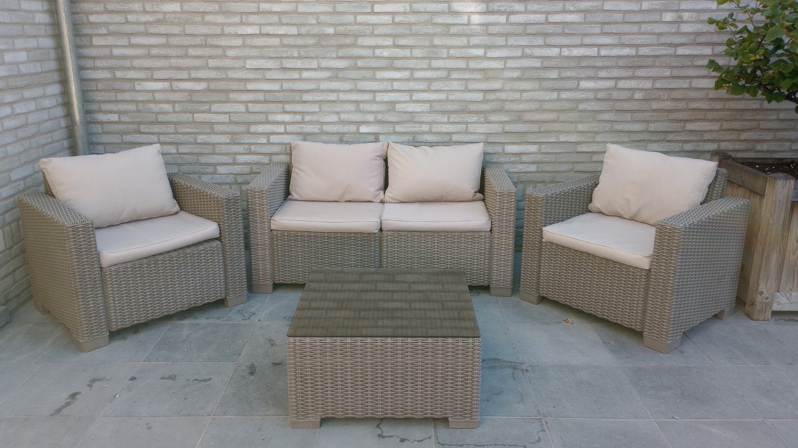 loungeset allibert, Tuin en Terras, Ophalen, 4 zitplaatsen, Kunststof, Gebruikt