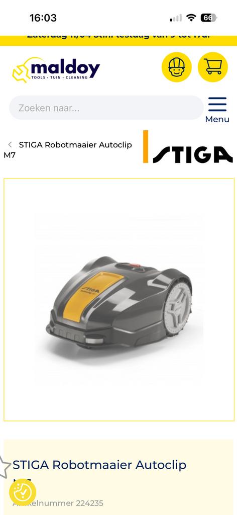 Robot tondeuse Stiga autoclip M7, Enlèvement, Comme neuf