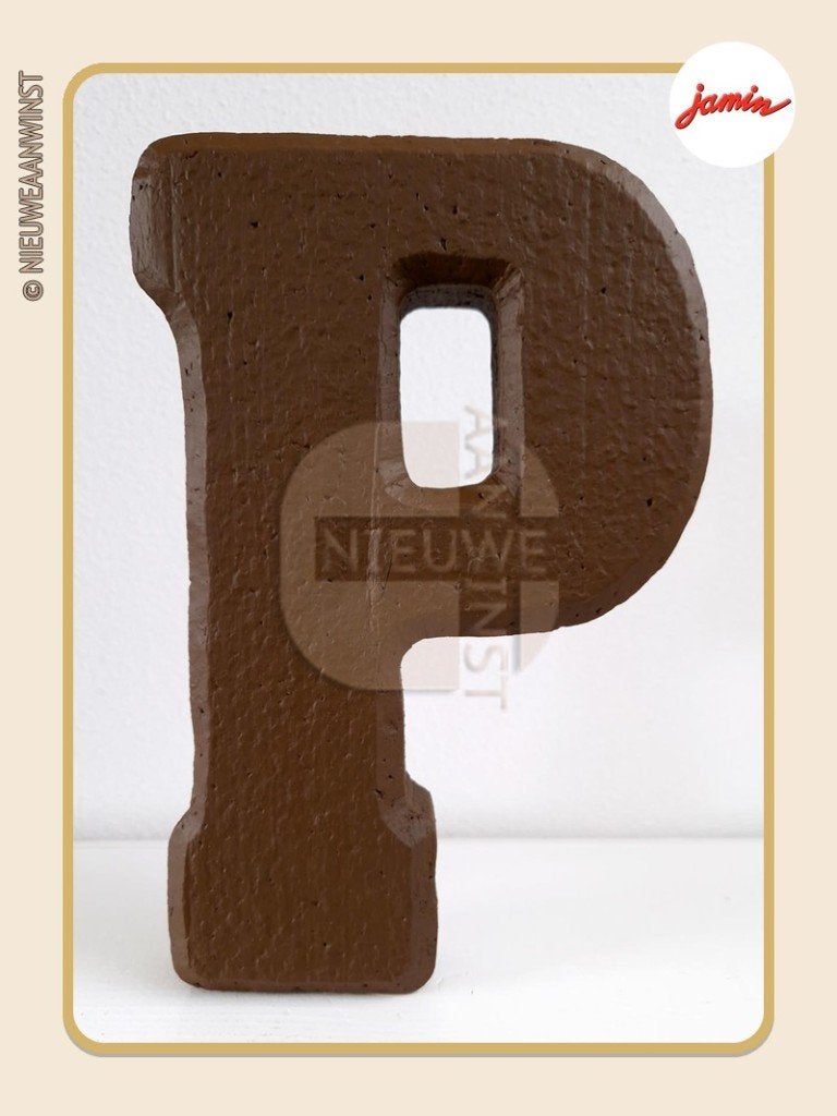 Nostalgische Jamin melk chocoladeletter ‘P’ Piet - 25cm, Envoi, Comme neuf