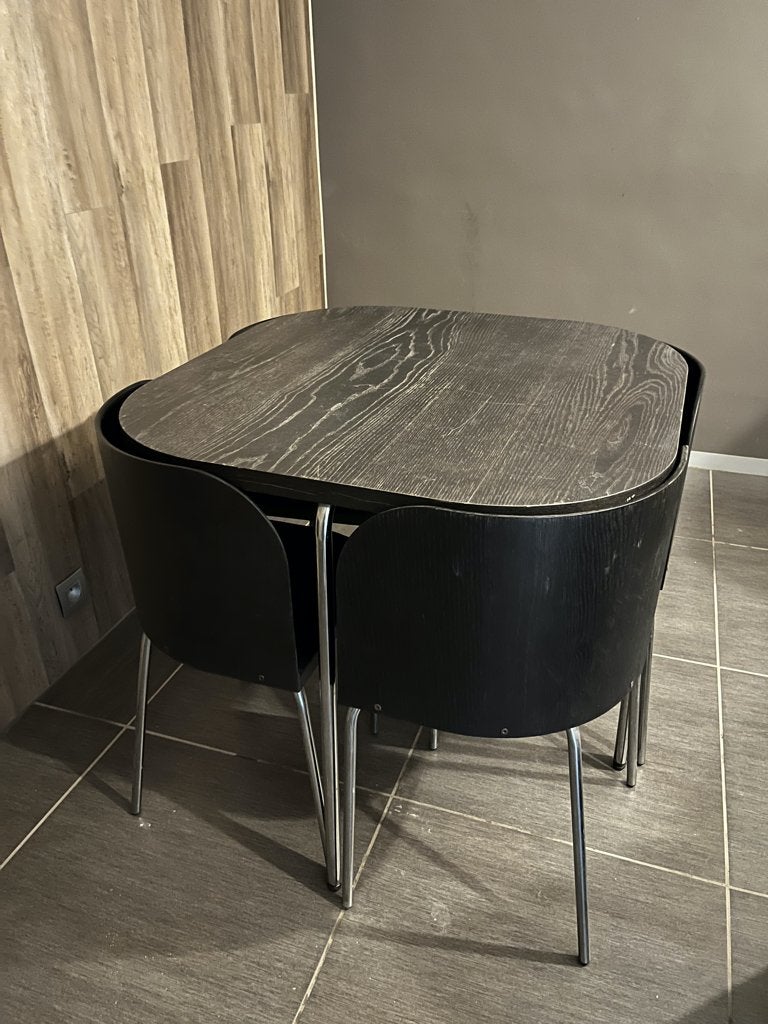 Keukentafel met 4 stoelen, Huis en Inrichting, Tafels | Eettafels, Gebruikt, 50 tot 100 cm, 50 tot 100 cm, Vier personen, Vierkant