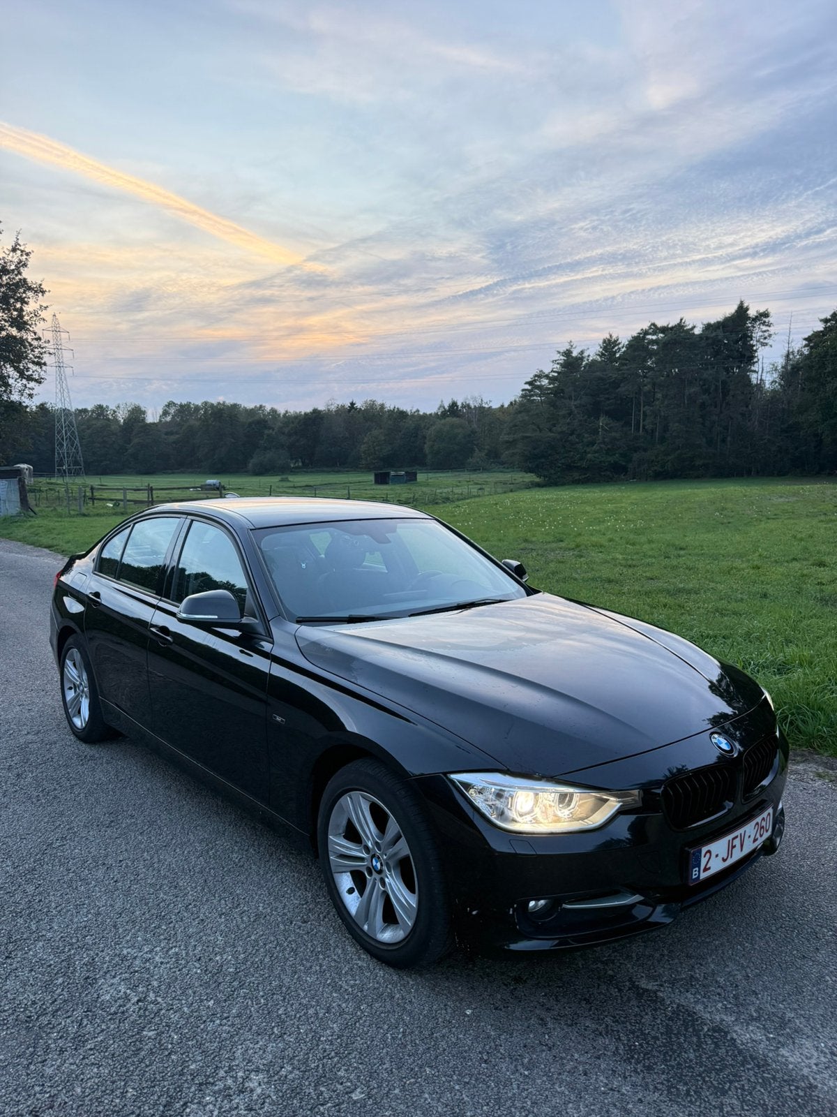 BMW 316i Sport Line 2015 met sportstuur, achteruitrijcamera, Dealer onderhouden, Achterwielaandrijving, Zwart, Leder