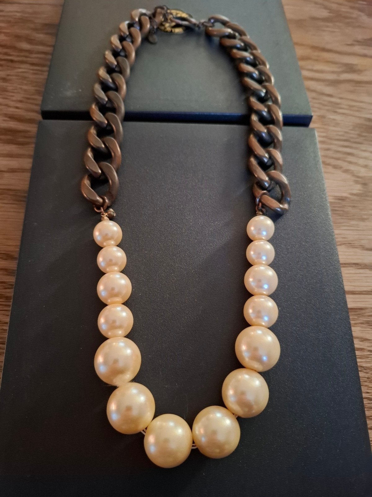 Chunky Schakelketting met Grote Parels – Retro, Ophalen