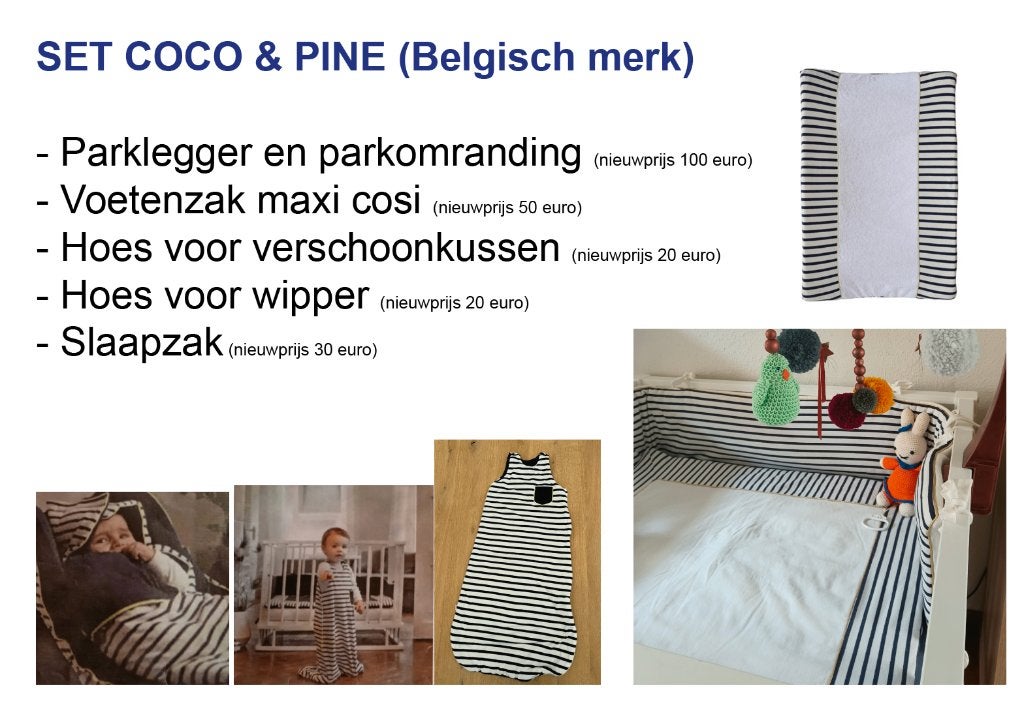 Set Coco & Pine - Parkomrander, parklegger, ..., Ophalen of Verzenden, Gebruikt, Rechthoekig, Boxkleed