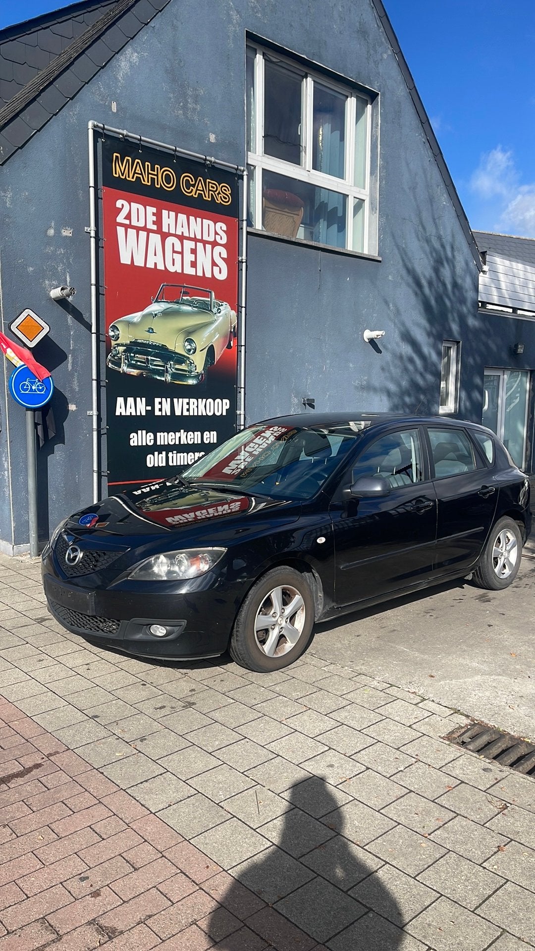 Mazda 3 diesel 1.6 Airco 172.000 km Euro4, Voorwielaandrijving, Stof, 4 cilinders, Zwart
