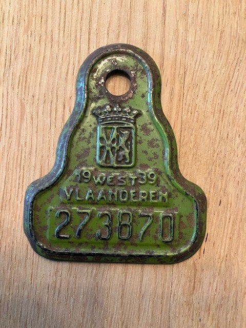 Fietsplaat / plaque de velo West VL 1939, Envoi