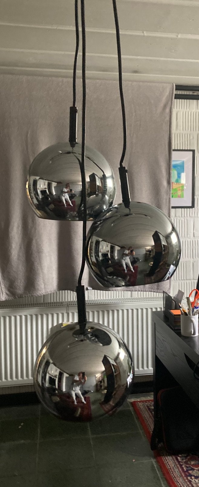 Vintage hanglamp naar koyoto voorbeeld, Ophalen, Gebruikt, Metaal, Koyoto