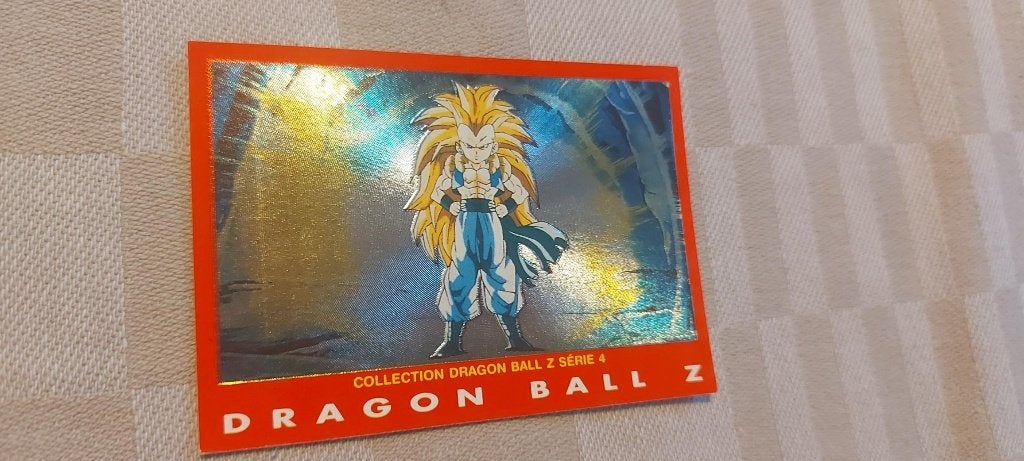 dragonball z kaart reverseholo shiny Gotenks fraai, Ophalen of Verzenden, Nieuw, Losse kaart