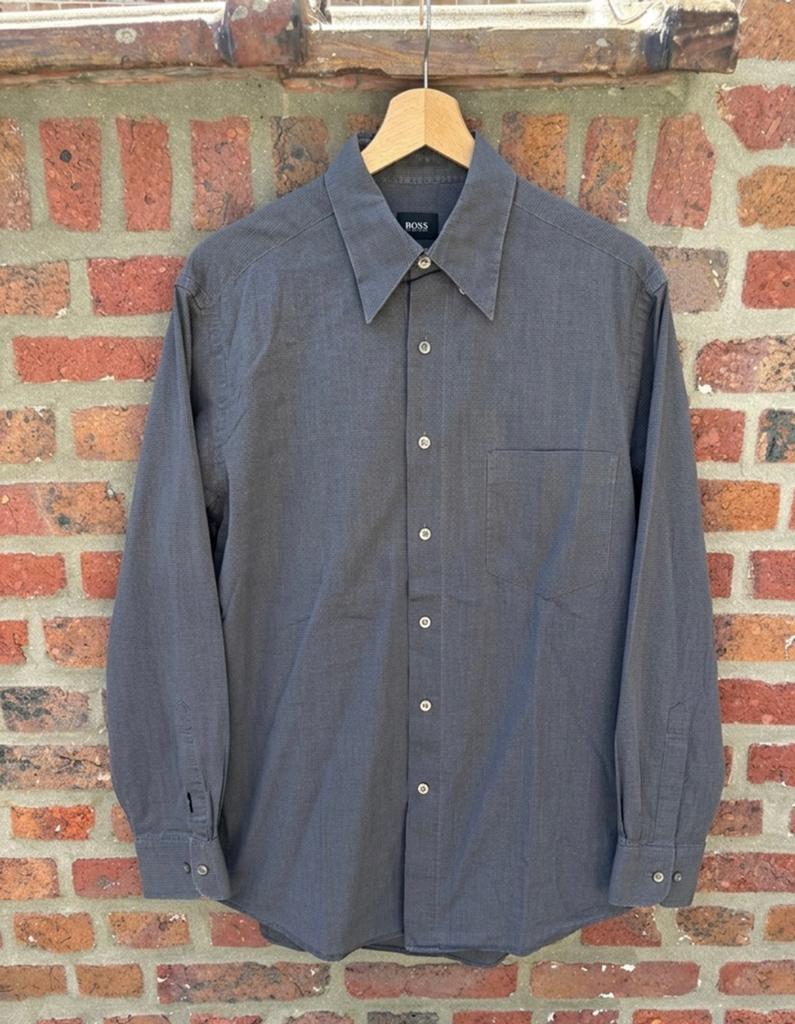 Hugo Boss grijs overhemd met slanke pasvorm, maat XL, Ophalen of Verzenden, Zo goed als nieuw, Grijs, Halswijdte 43/44 (XL)
