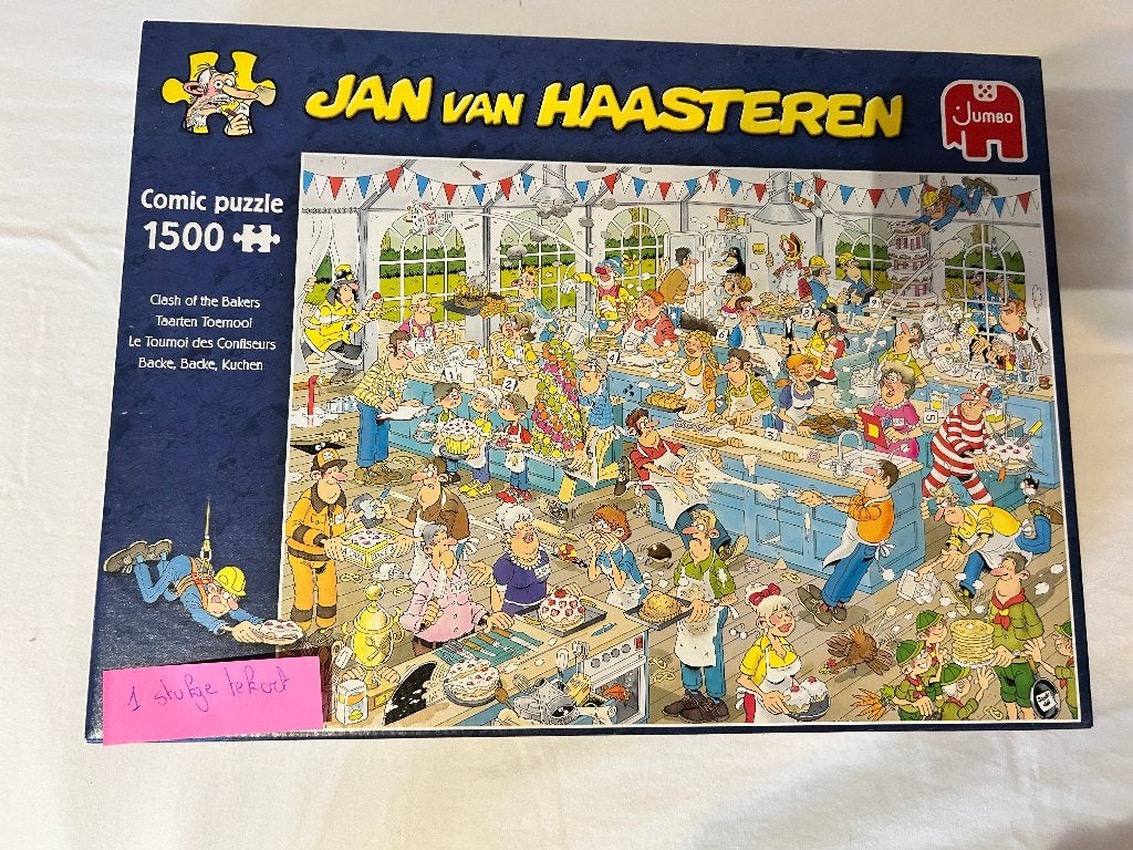 Puzzel - Jan van Haasteren - Taartentornooi - 1500 Stuks, Ophalen, 500 t/m 1500 stukjes, Gebruikt, Legpuzzel
