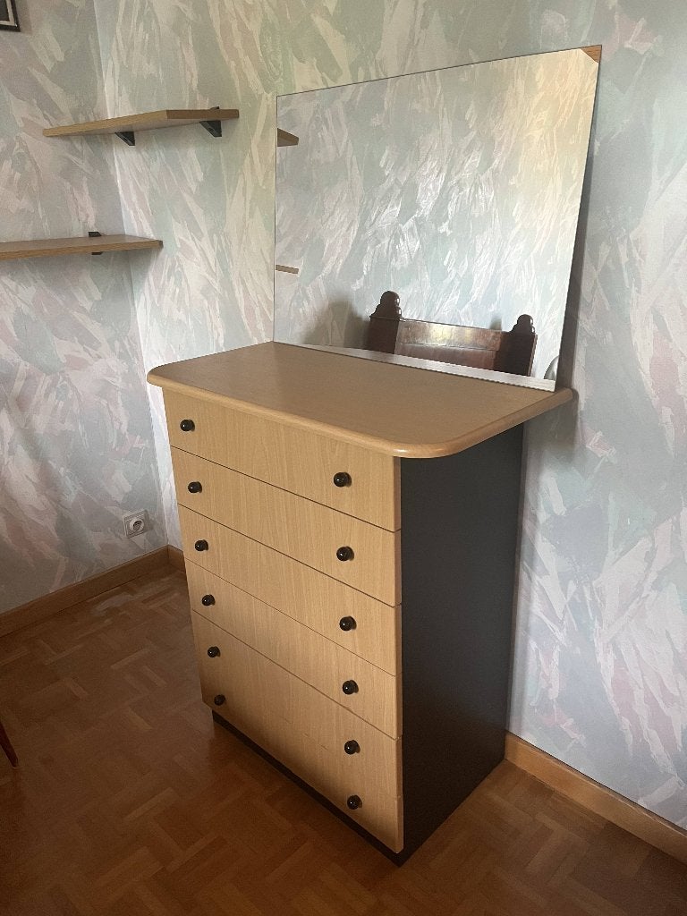 Ladekast commode licht houten, Ophalen, Gebruikt, 100 tot 150 cm, 5 laden of meer