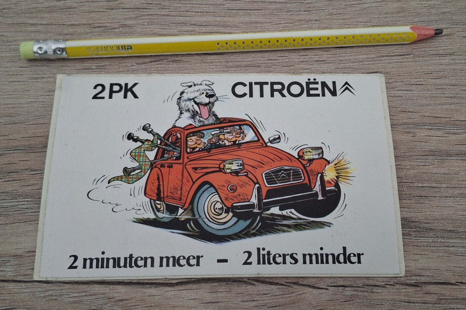 autocollant vintage marque de voiture Citroën 2CV 2PK strip, Enlèvement ou Envoi, Comme neuf, Voiture ou Moto