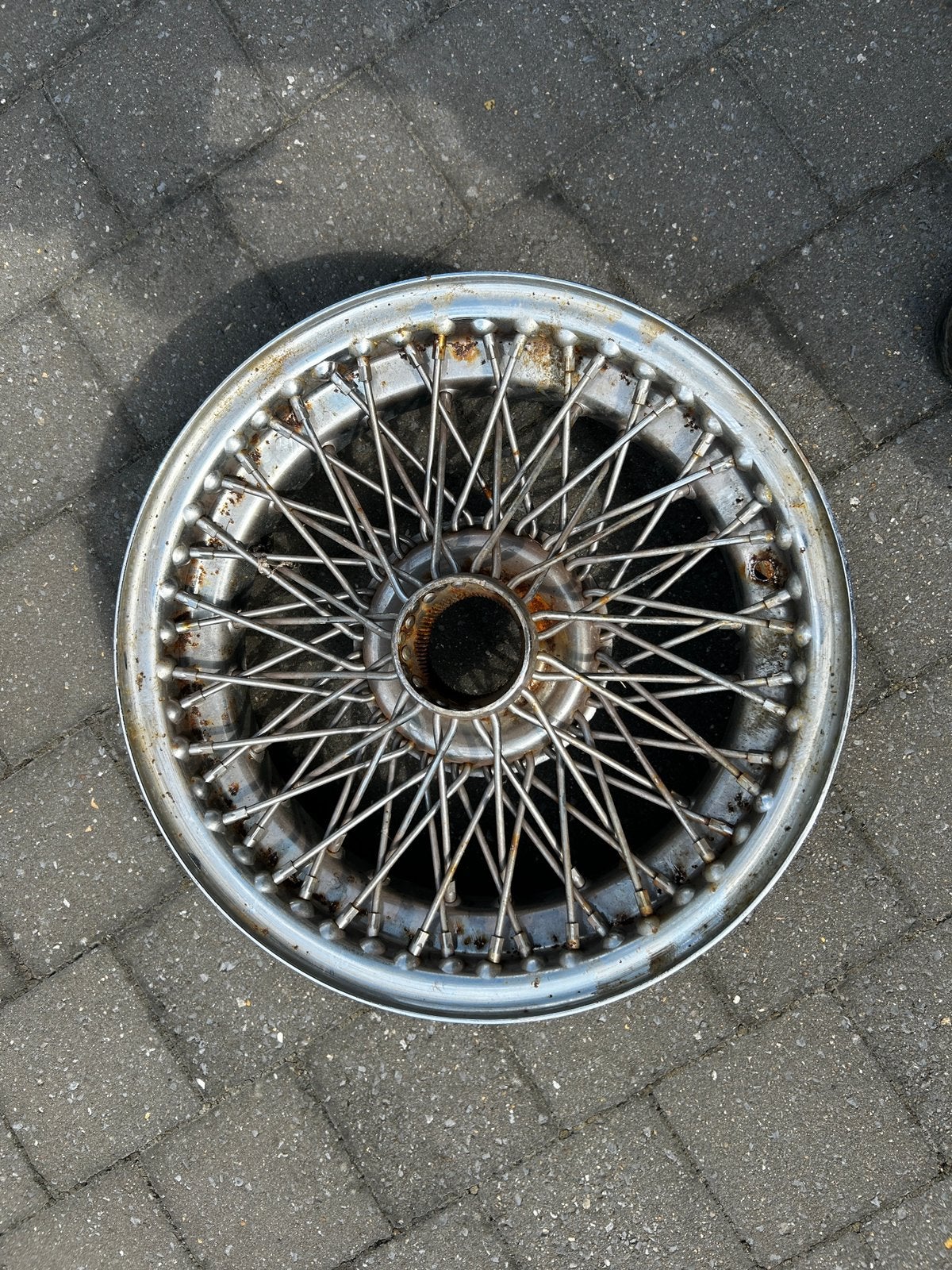 Oldtimer Chroom spaakwiel 15”, Auto-onderdelen, Ophalen, 15 inch, Personenwagen