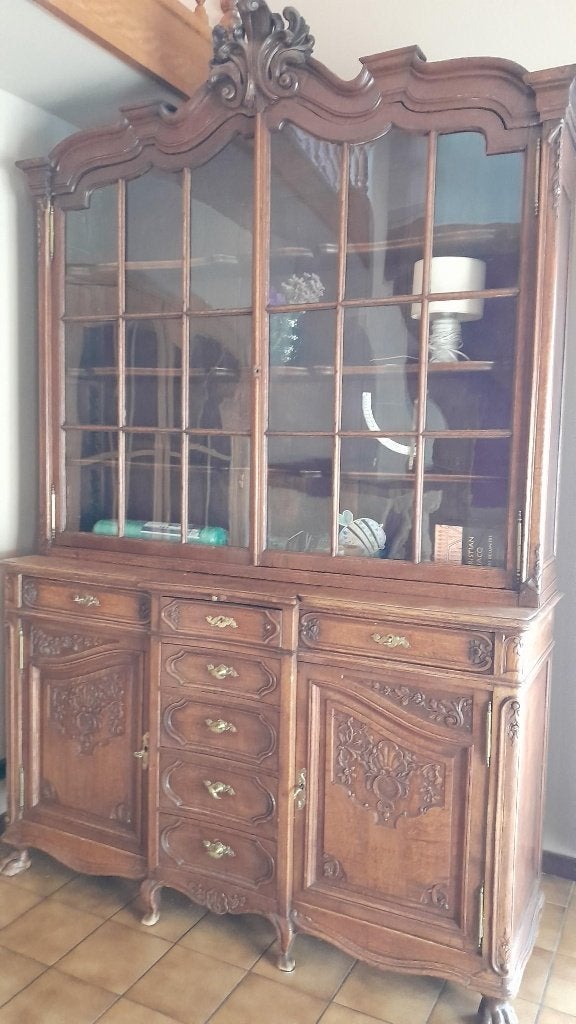 Vaisselier en chêne, Maison & Meubles, Armoires | Buffets, Utilisé, 200 cm ou plus, 150 à 200 cm, Avec tiroir(s), Avec porte(s)