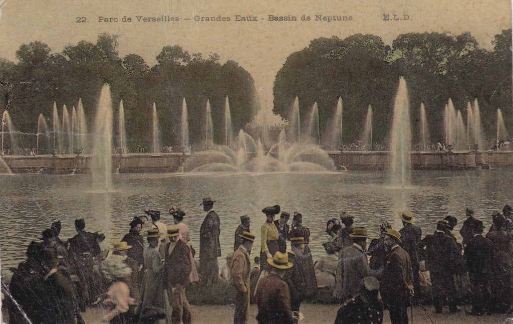 Parc Versaill.Groot Eaux Bassin Neptun geanimeerd geschreve, Verzamelen, Ophalen of Verzenden, 1920 tot 1940, Gelopen, Frankrijk