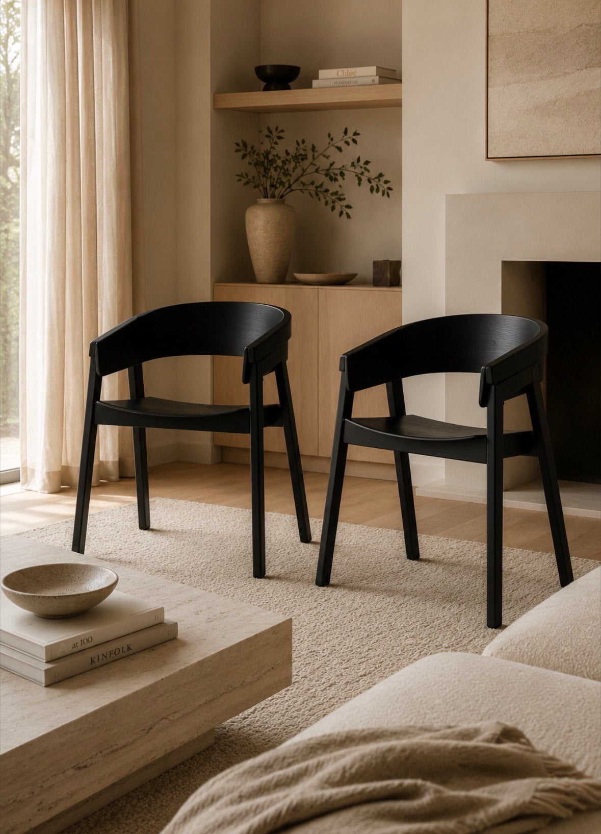 Muuto cover armchairs 2 stuks, Huis en Inrichting, Stoelen, Ophalen, Twee, Zwart, Scandinavisch