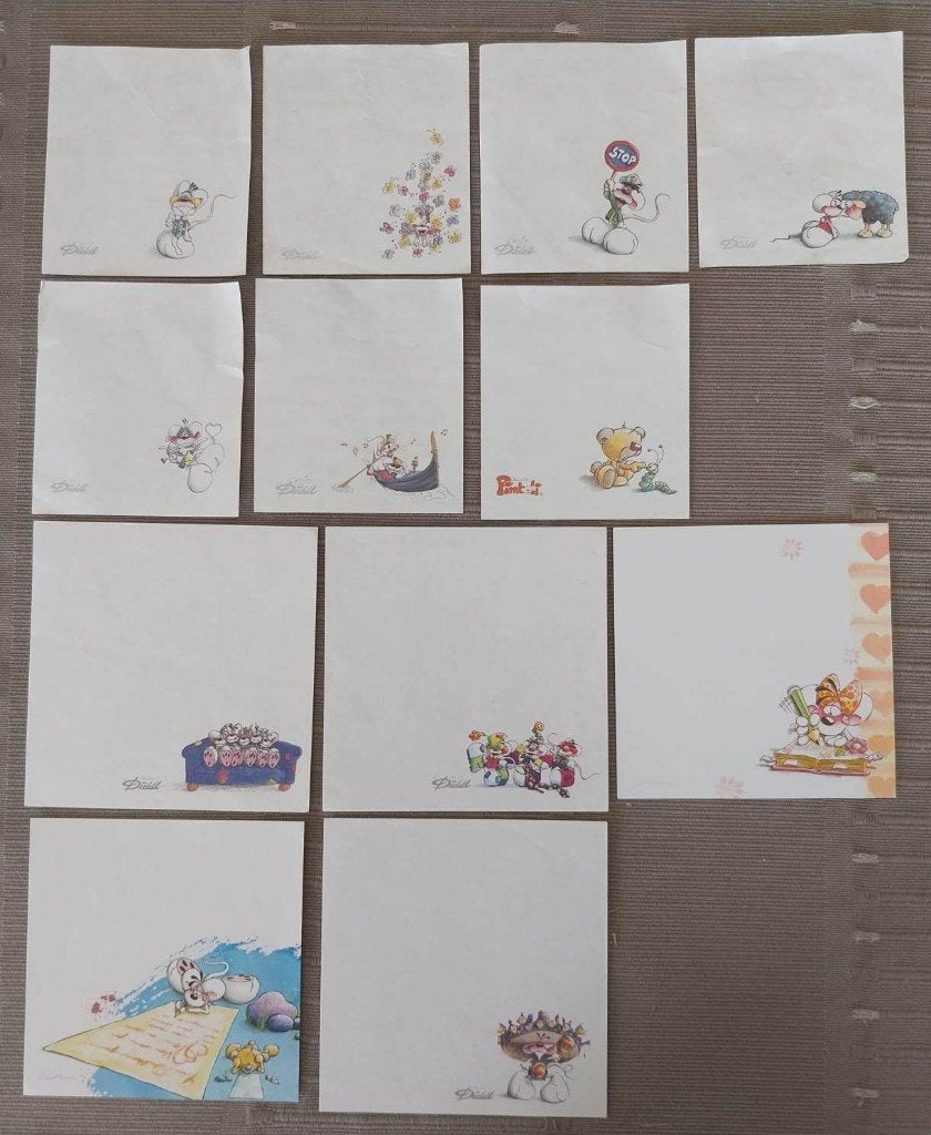 Diddl kleine blaadjes, Verzamelen, Diddl, Ophalen of Verzenden, Diddl, Gebruikt, Papier, Kaart of Schrift