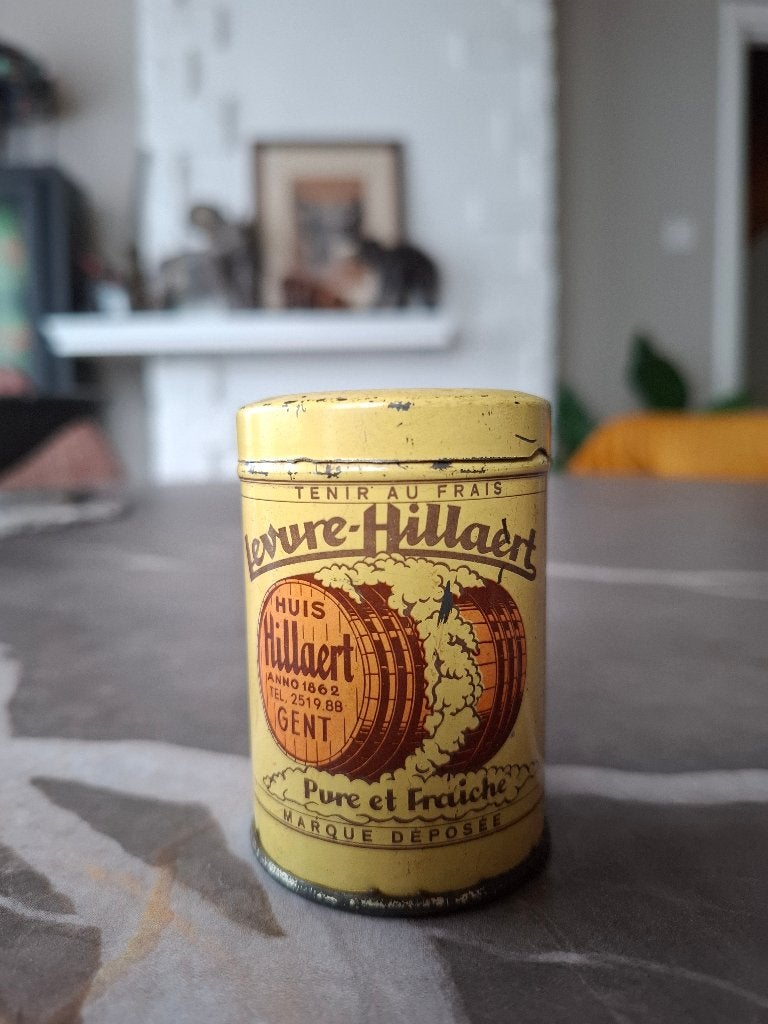 Vintage Blikje uit Gent Levure Hillaert, Ophalen of Verzenden, Gebruikt, Overige, Overige merken