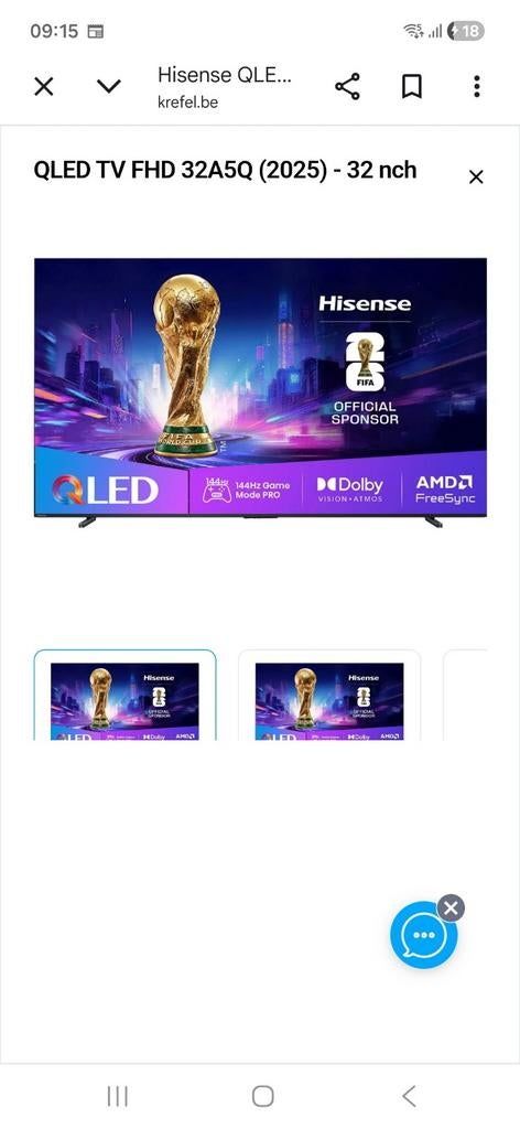 Hisense Qled tv 32 inch, Audio, Tv en Foto, Televisies, Ophalen