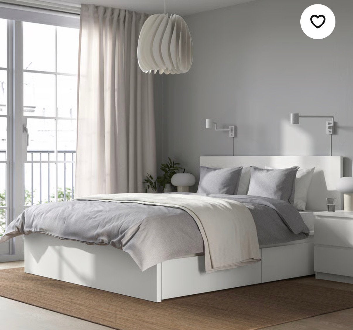 Bed Malm ikea, Maison & Meubles, Chambre à coucher | Lits, Comme neuf, Enlèvement, 200 cm, Blanc