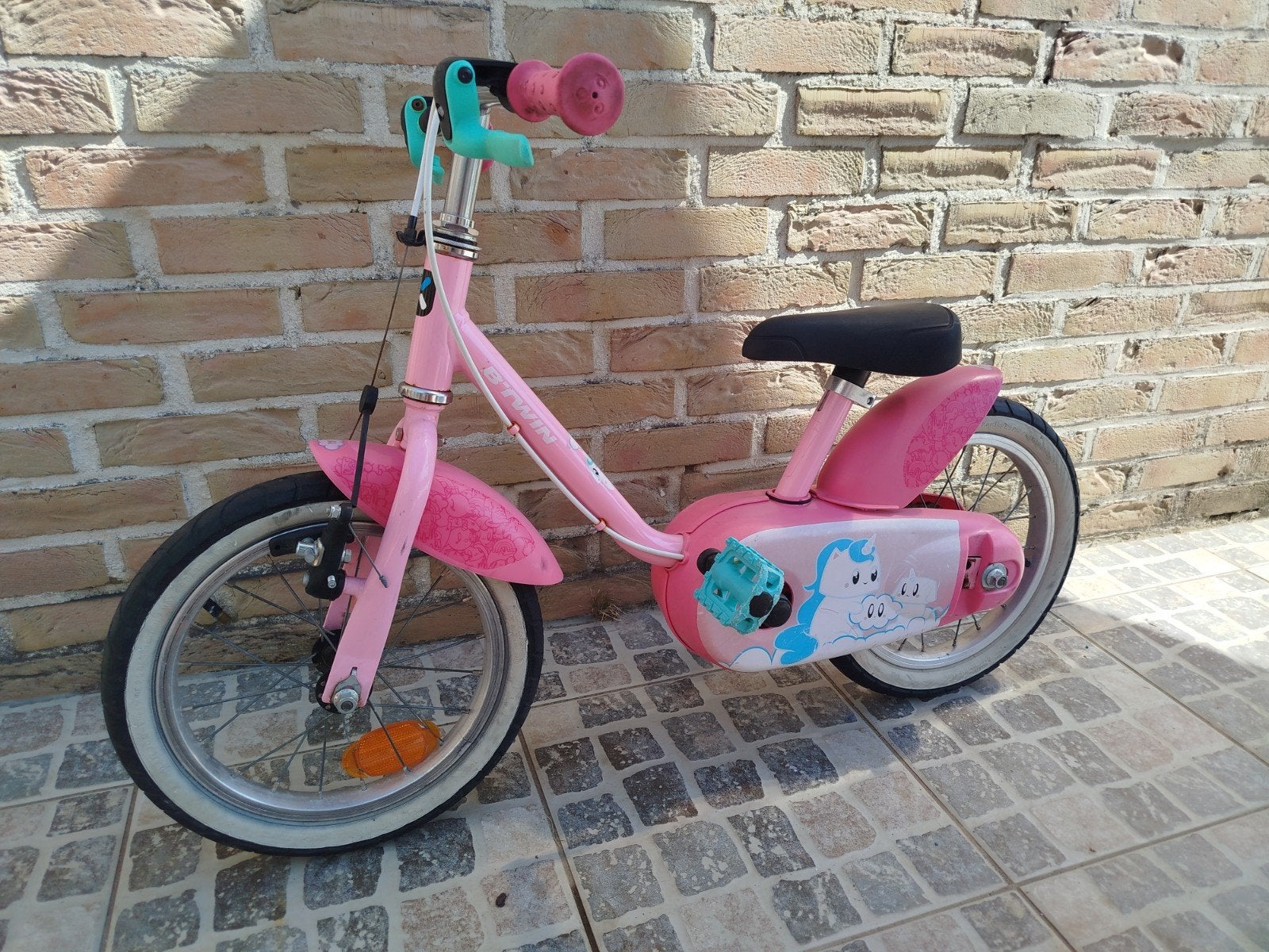 14 inch kinderfiets., Ophalen, Gebruikt, Btwin meisjesfiets kinderfiets decathlon b-twin mistygirl 500 20, Velgrem