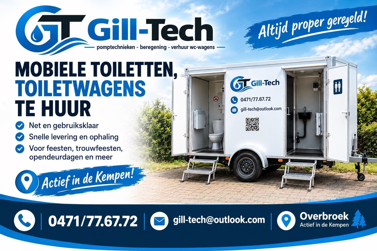 verhuur toiletwagens, Ophalen