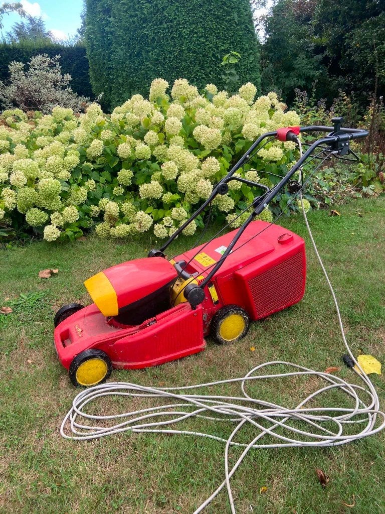 Wolf garten grasmaaier elektrisch, Tuin en Terras, Ophalen, Cirkelmaaier, Gebruikt, Elektrische grasmaaier