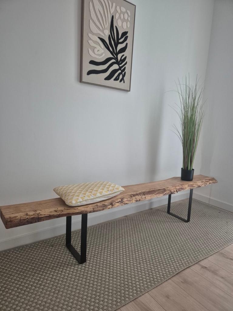 Banc en bois, Maison & Meubles, Enlèvement, Métal