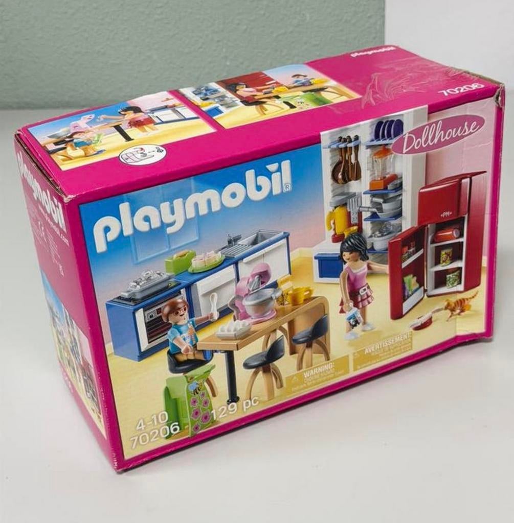 PLAYMOBIL Dollhouse Leefkeuken poppen keuken - 70206 - NIEUW, Ophalen of Verzenden, Nieuw, Complete set