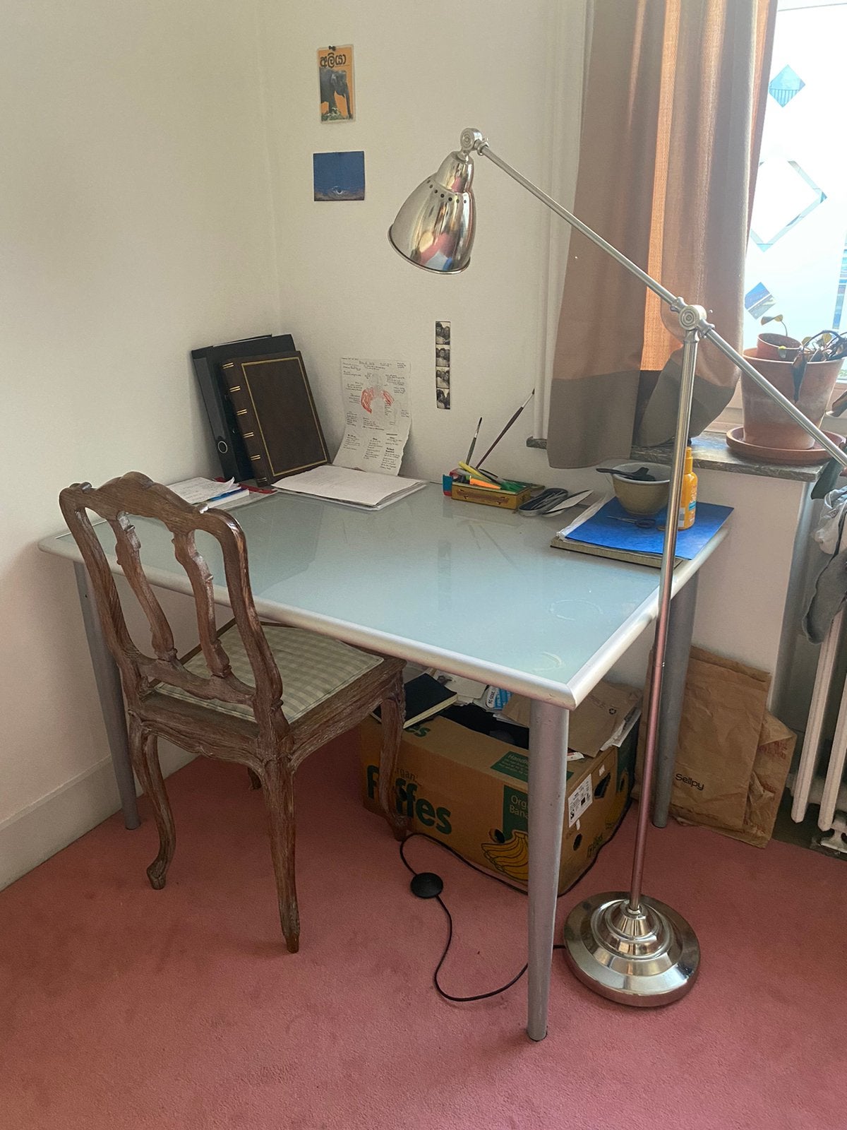 Bureau style indus en verre, Maison & Meubles, Enlèvement, Comme neuf, Verre
