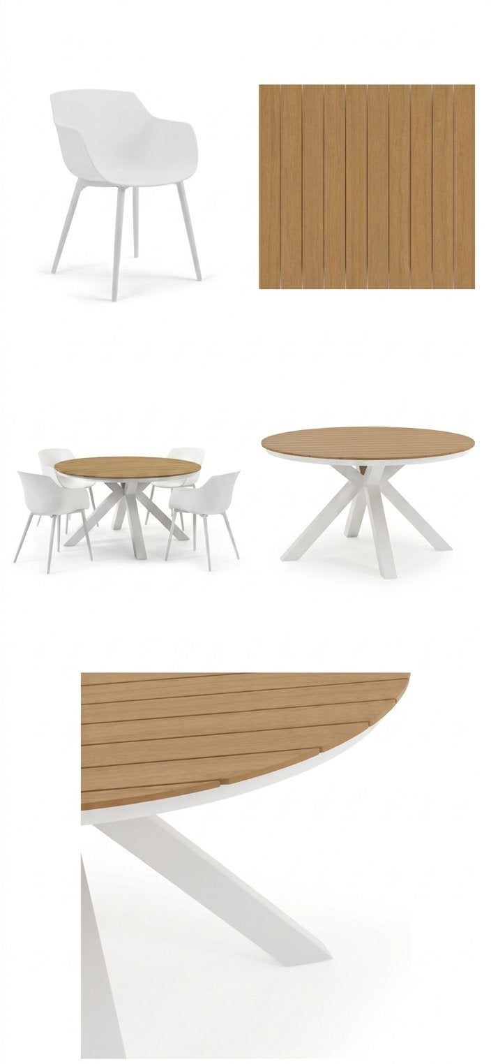 Tuintafel Polywood met 4 paco kunststof stoelen, Tuin en Terras, Ophalen, Zo goed als nieuw, Aluminium