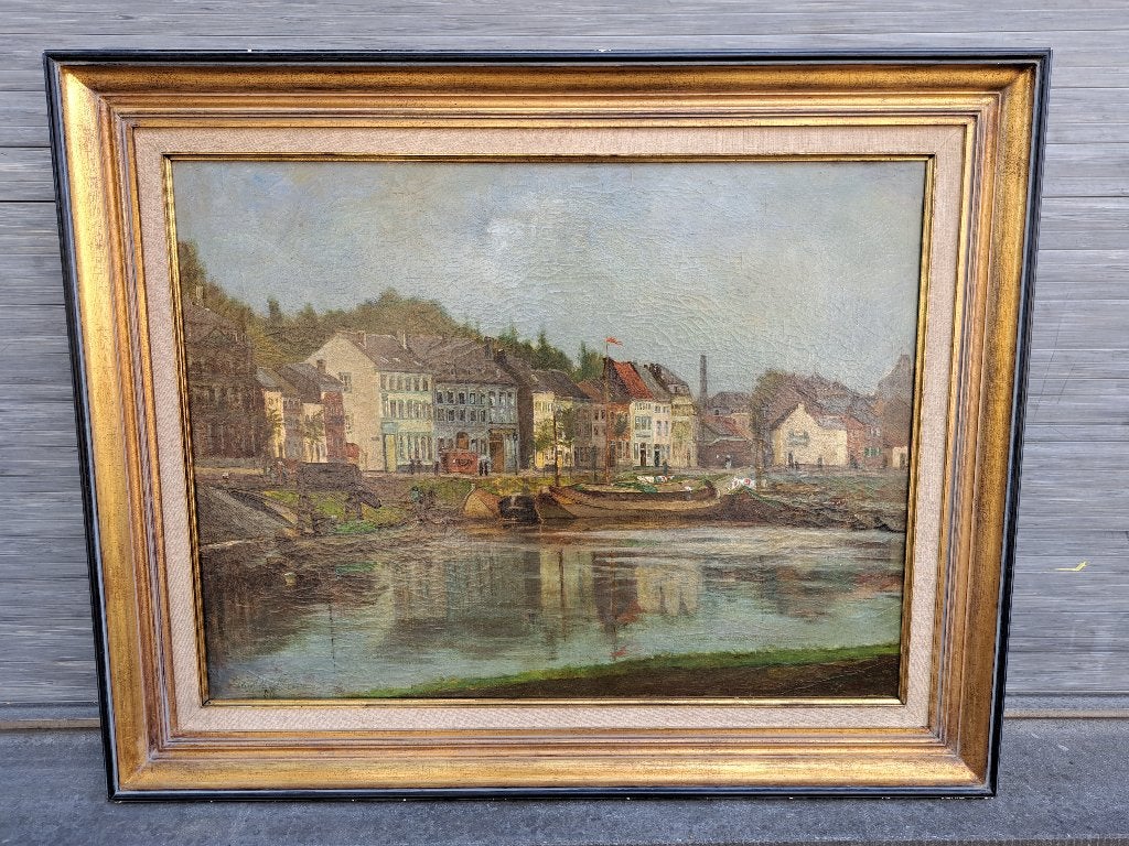 huile sur toile marine signe, Antiquités & Art, Art | Peinture | Classique, Enlèvement ou Envoi, Toile