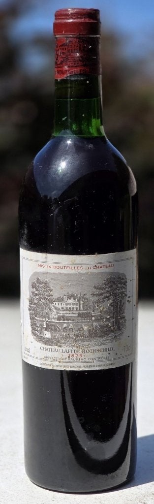1 Fles Chateau Lafite Rothschild 1973, Frankrijk, Ophalen of Verzenden, Zo goed als nieuw, Rode wijn