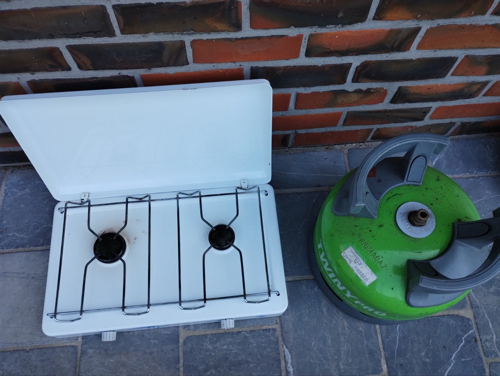 Gasvuur voor op camping/festival, Ophalen