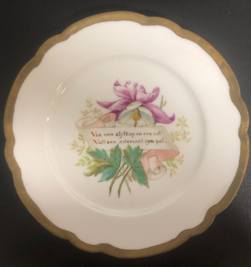 Fraaie serie wandborden met spreuken, ca. 1860, Verzenden