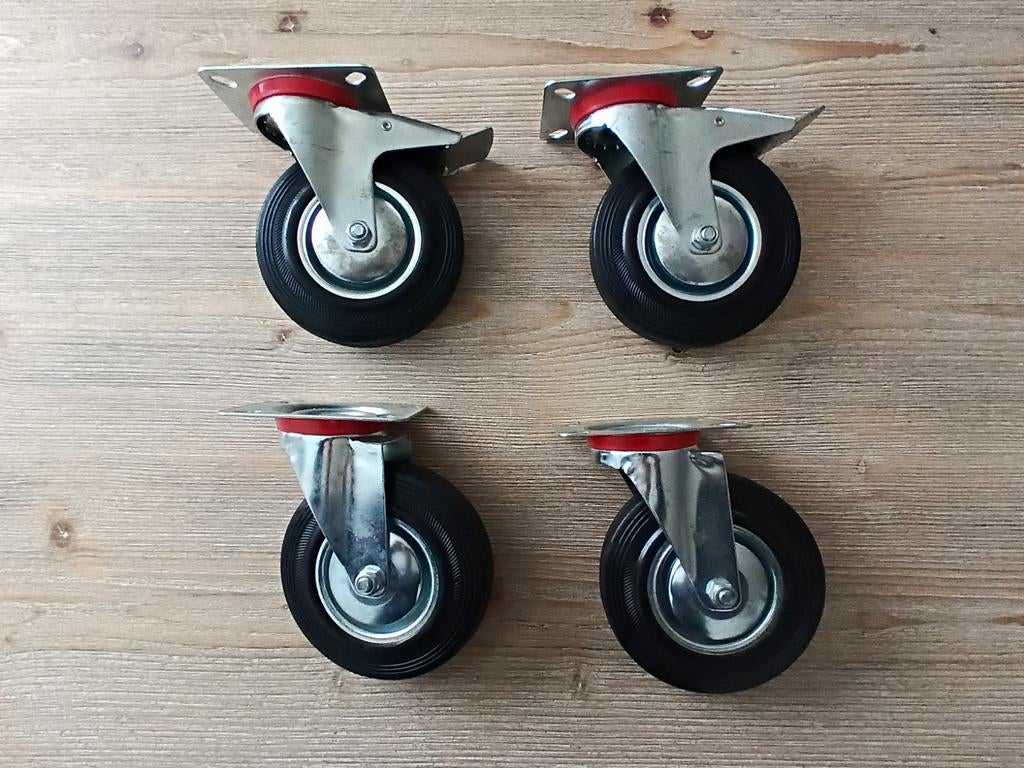 Lot de 4 roulettes pivotantes 125mm, Enlèvement, Utilisé