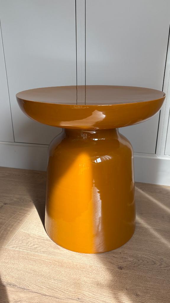 Bout de canapé ocre, Maison & Meubles, Neuf, Rond, Moins de 55 cm, Enlèvement