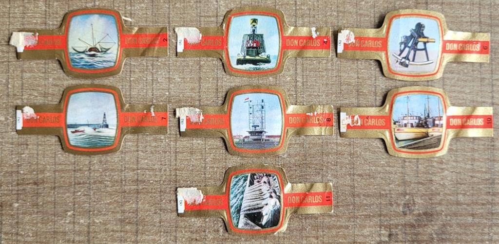 7 oude sigarenbandjes: Kustvaart, Ophalen of Verzenden, Gebruikt, Sigarenbandjes