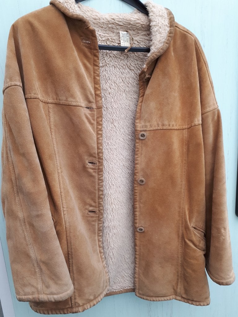 belle veste en cuir véritable camel pour femmes - t 40, Enlèvement