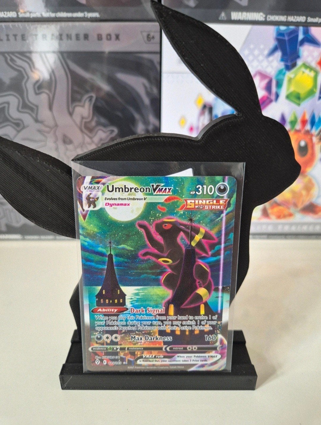 Umbreon Vmax EVS #215, Hobby en Vrije tijd, Ophalen, Gebruikt, Losse kaart, Foil