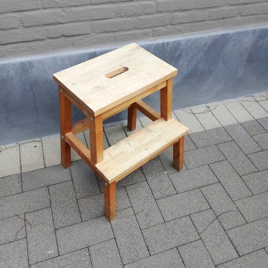 Massief houten trapje / opstapje, Ophalen, Gebruikt