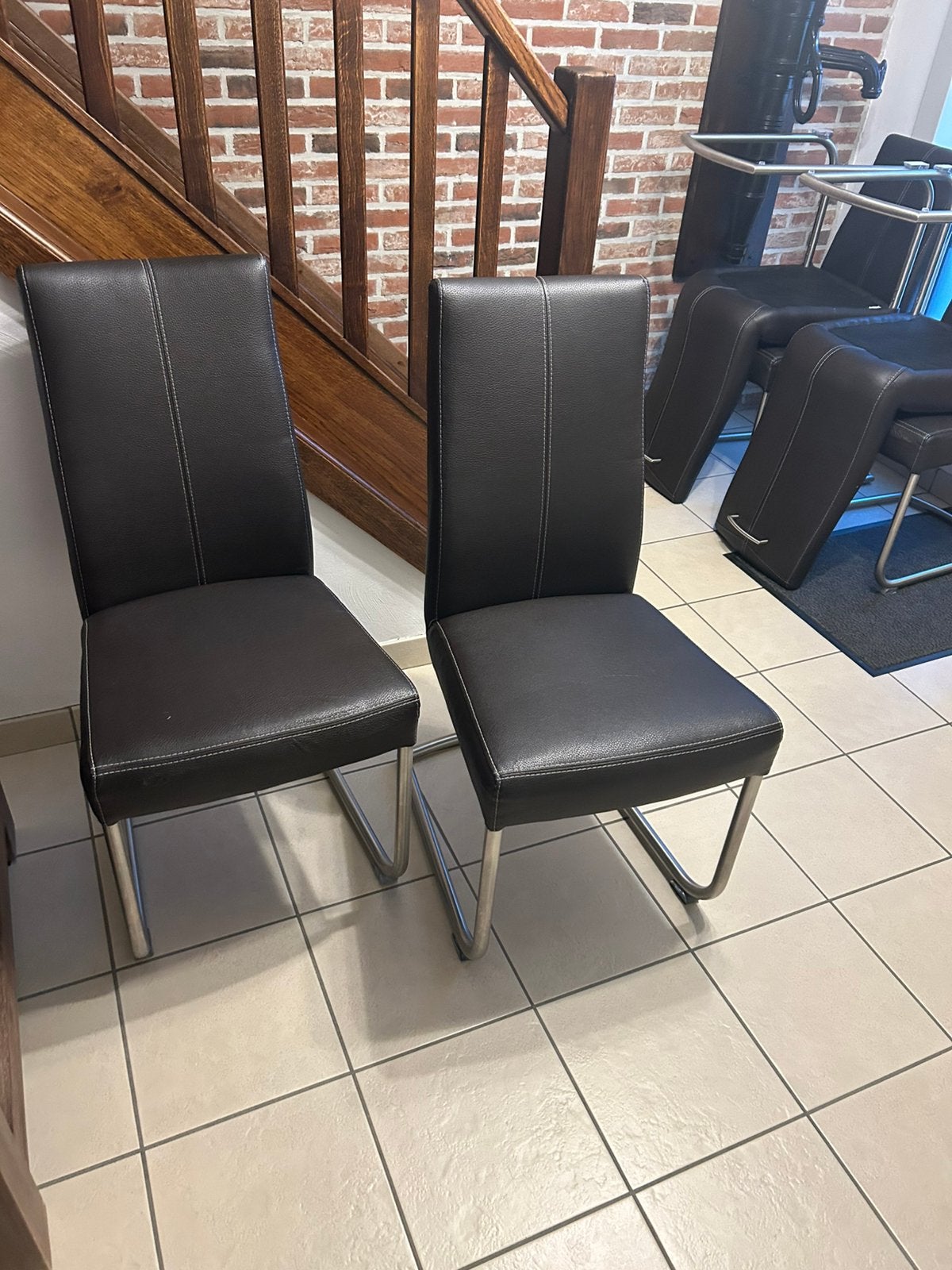 GRATIS 6 keukenstoelen, Huis en Inrichting, Stoelen, Ophalen, Gebruikt, Bruin, Vijf, Zes of meer stoelen