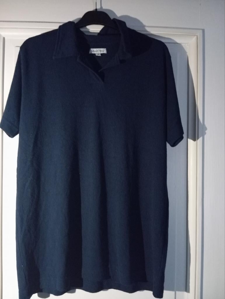 Street One - polo bleu foncé à manches courtes, taille 42, Enlèvement ou Envoi