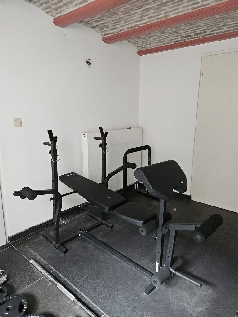 ZIPRO fitnessbank met Gorilla Sports halterset, Enlèvement, Comme neuf, Dos, Banc d'exercice