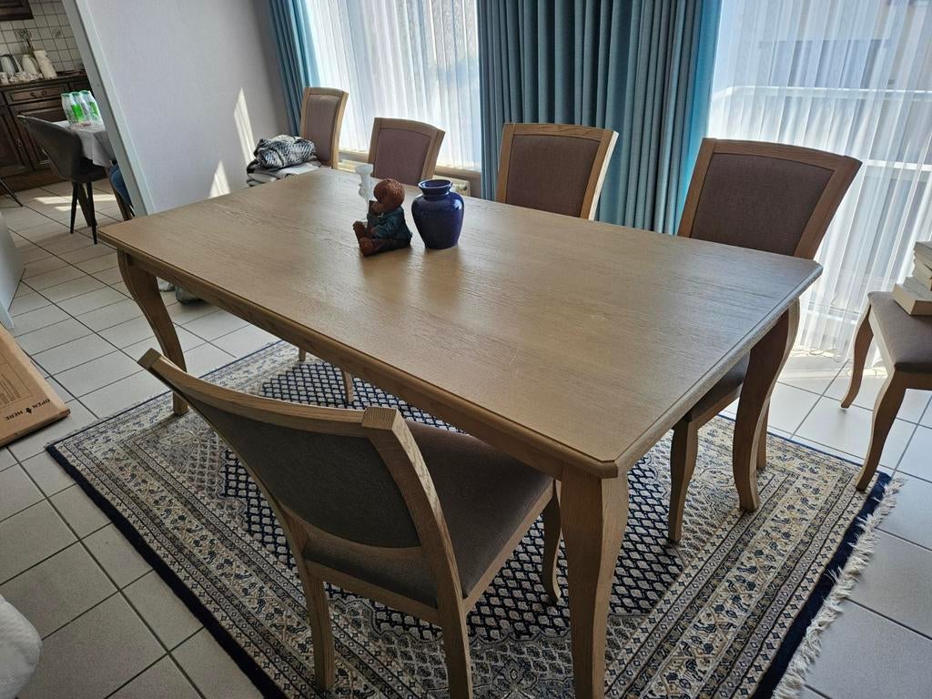 Compleet massief eiken eetkamer, lichte eik, Huis en Inrichting, Ophalen