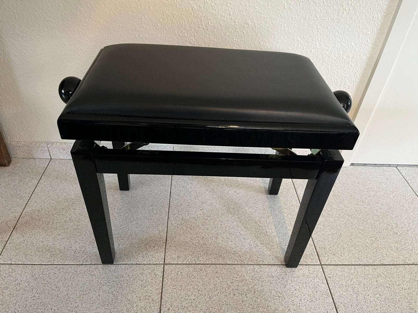 Pianostoel - tabouret de piano, Ophalen, Zo goed als nieuw, Zwart, Hoogglans