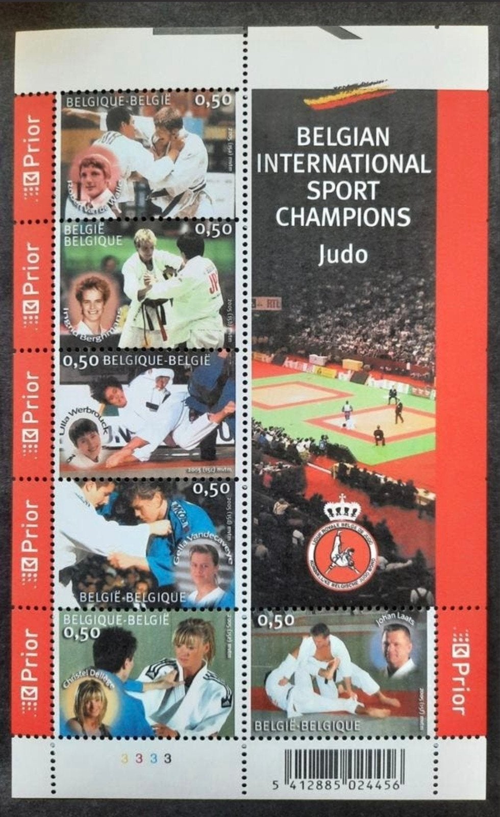 België: OBP 3407/12-BL121 ** Judo in België 2005., Frankeerzegel, Ophalen of Verzenden, Zonder stempel, Postfris